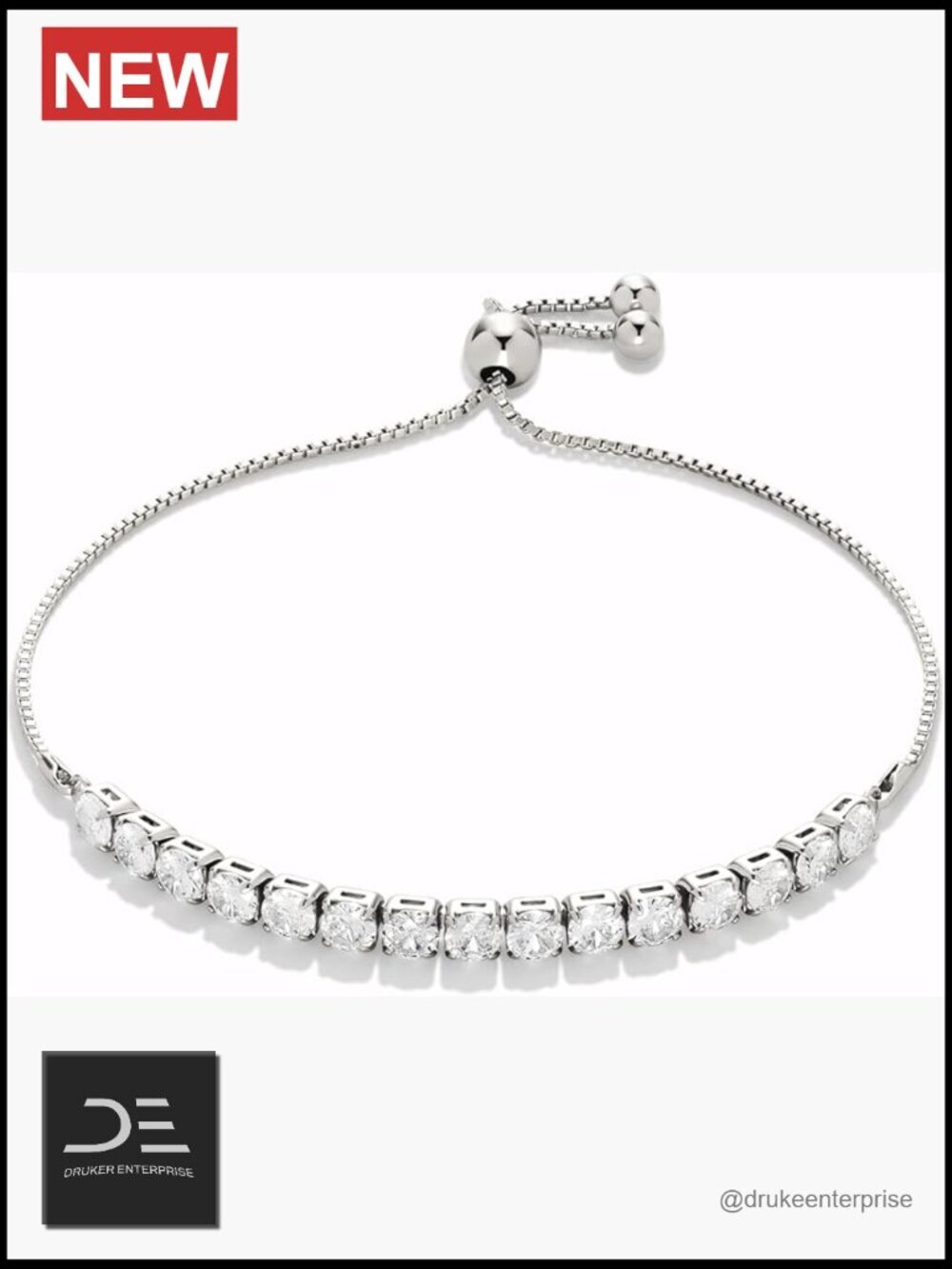 Sterling Silver Plated Cubic Zirconia Tennis Bracelet 9.5"